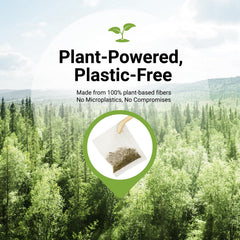 CCnature Biodegradable Plant-Based Tea Bags highlighting eco-friendly, plastic-free brewing