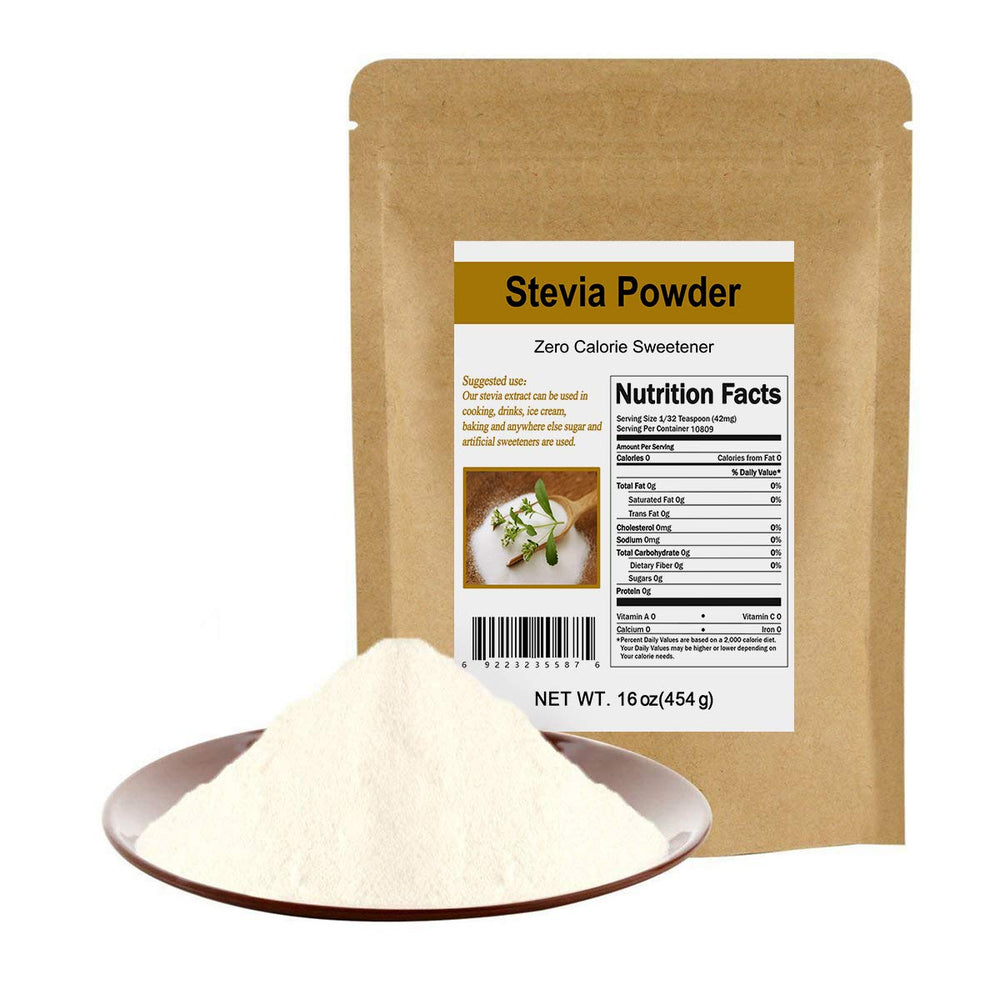 CCnature Stevia Powder close-up; pure plant-based sweetener for drinks