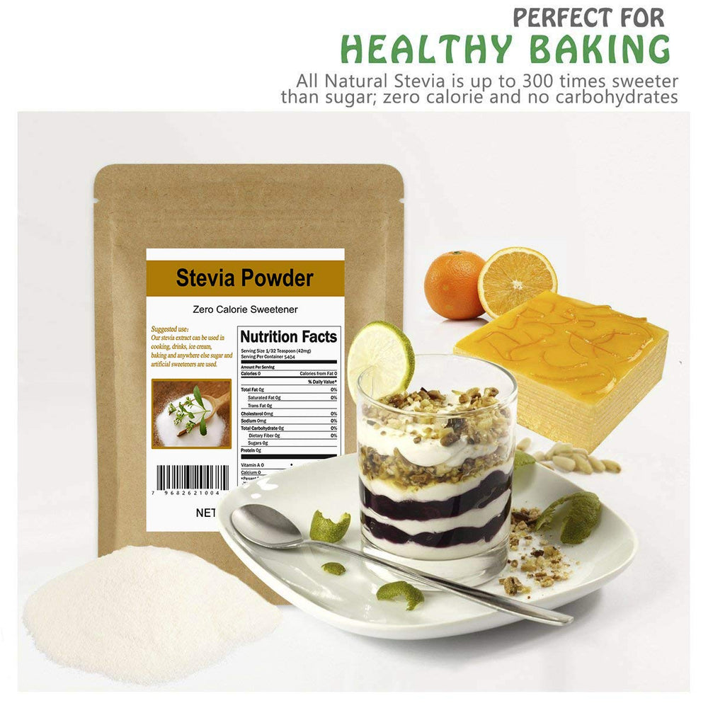 CCnature Stevia powder baking desserts illustrates versatile use in treats.