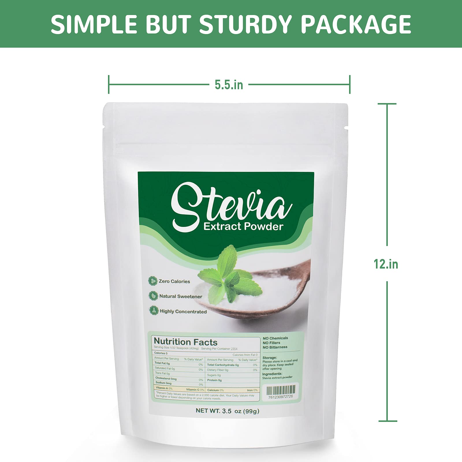 CCnutri Stevia Powder beside coffee highlights zero calorie flavor boost