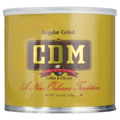 CDM ground coffee chicory regular grind can delivers bold base for cafe au lait.