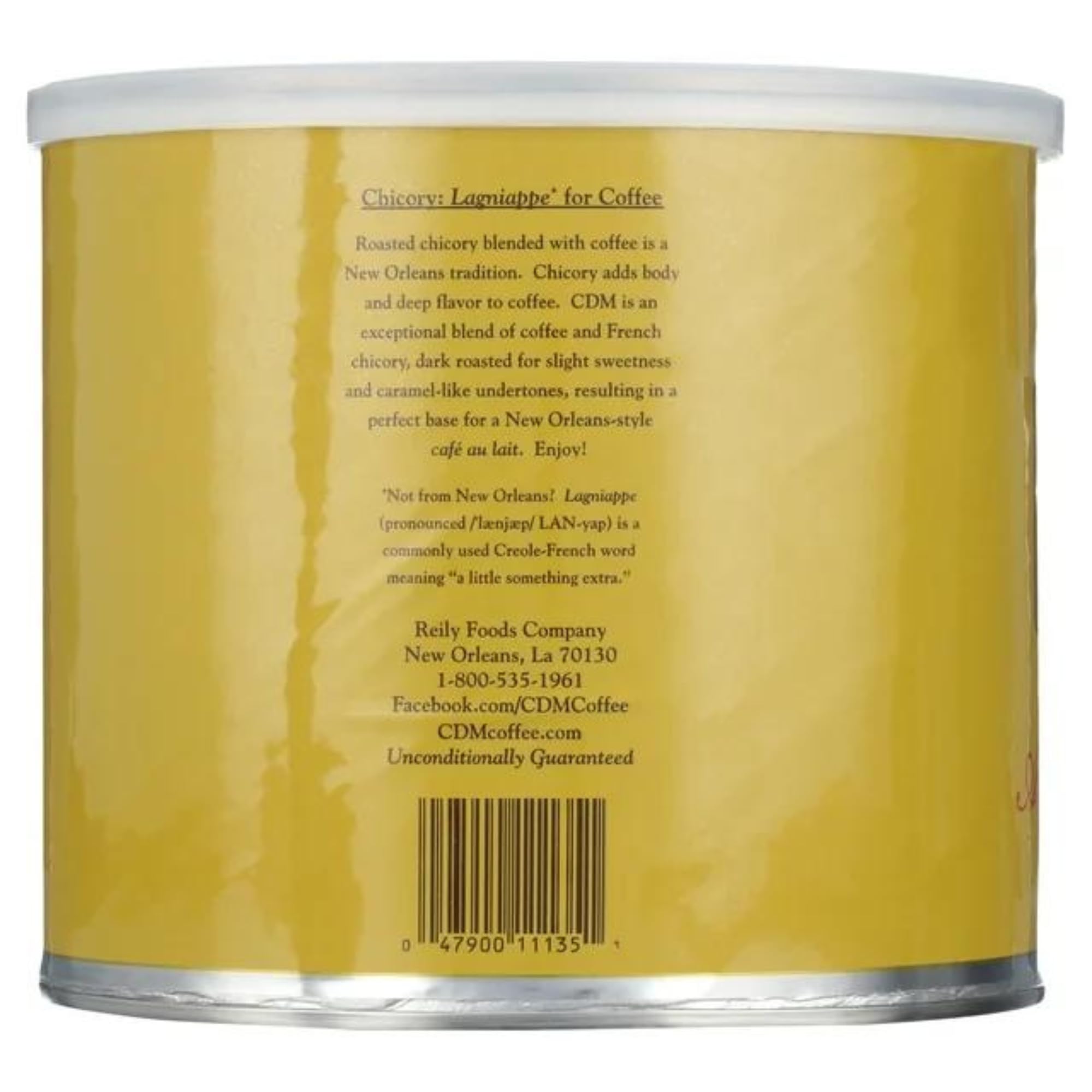 CDM New Orleans tradition chicory blend delivers caramel-like undertones.