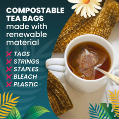 Compostable tea bags made from renewable abaca and cellulose fibers by Cederberg