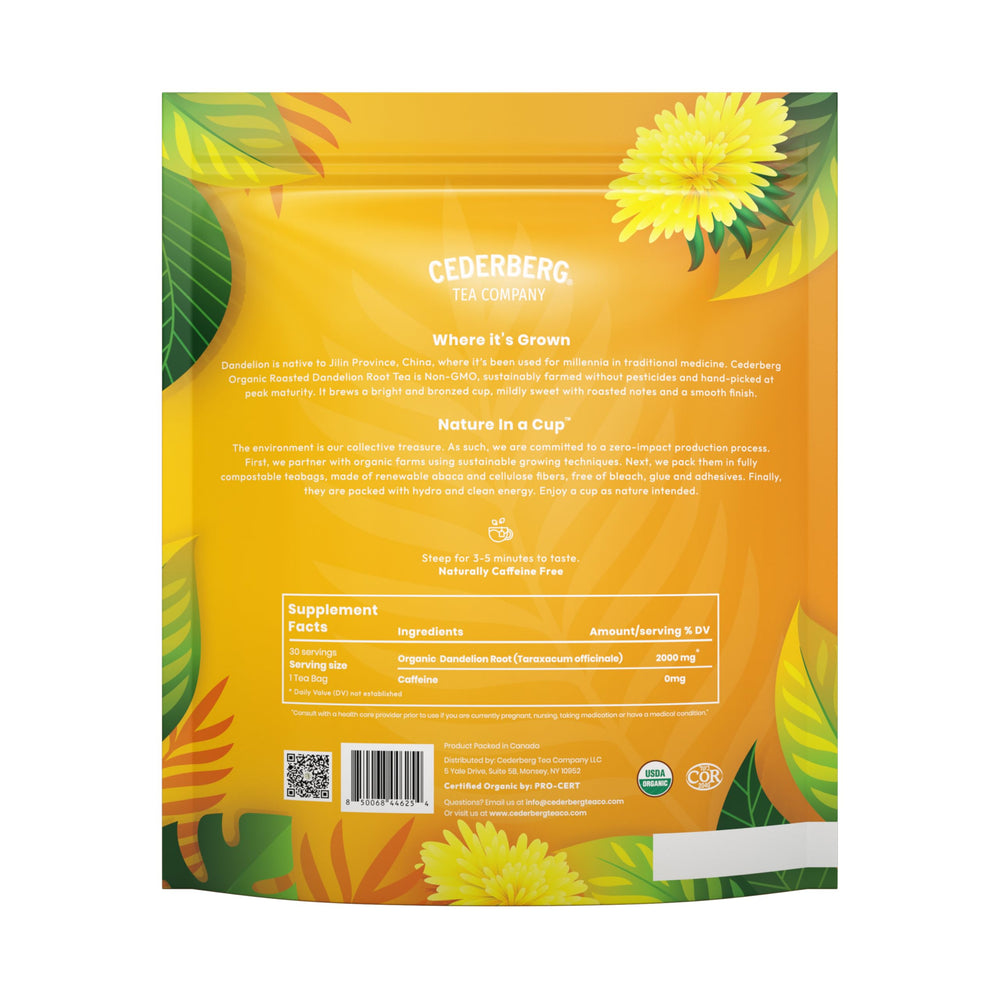 Infuser-ready blend from Cederberg Dandelion Root Tea for fresh herbal aroma