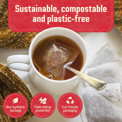Cederberg Red Rooibos tea brew in cup reveals deep amber color and aroma.