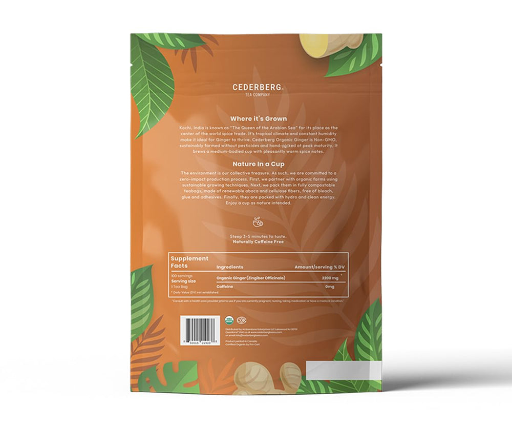 Cederberg single-origin ginger tea showcases origin flavor and clean sourcing.