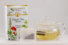 Chaste tree berries tea steep reveals peppery aroma and rich color