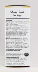 Celebration Herbals eco-friendly packaging close-up showing chlorine-free bags.