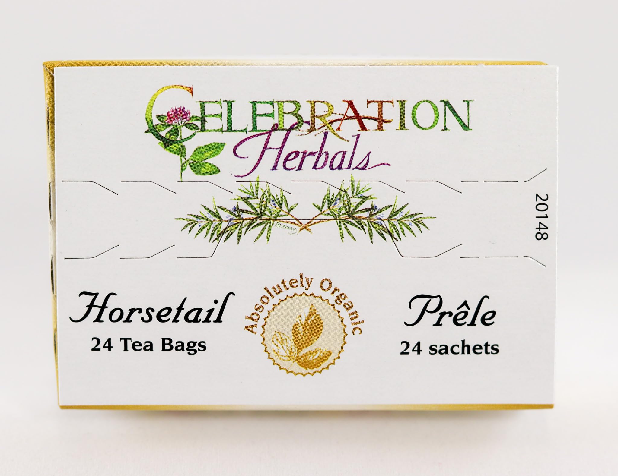 Celebration Herbals packaging closeup showing organic heritage