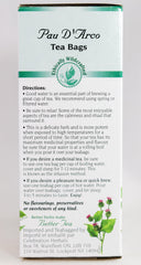 Label design close-up of Celebration Herbals Pau D'Arco tea bags