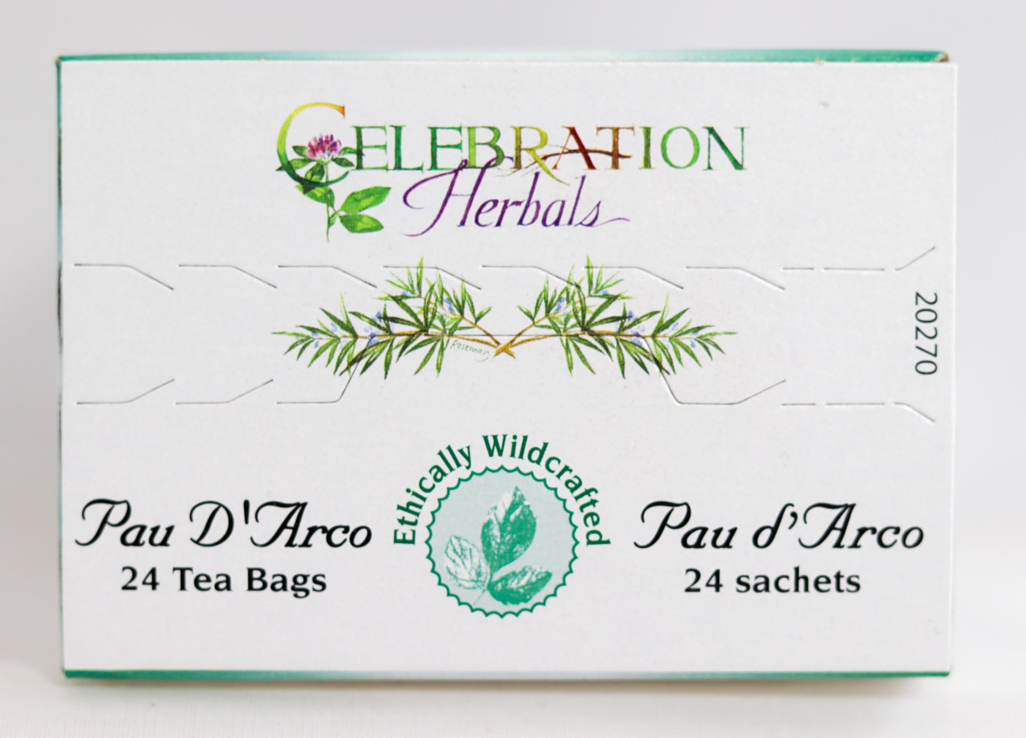 Natural herbal blend Pau D'Arco tea bags ready to brew