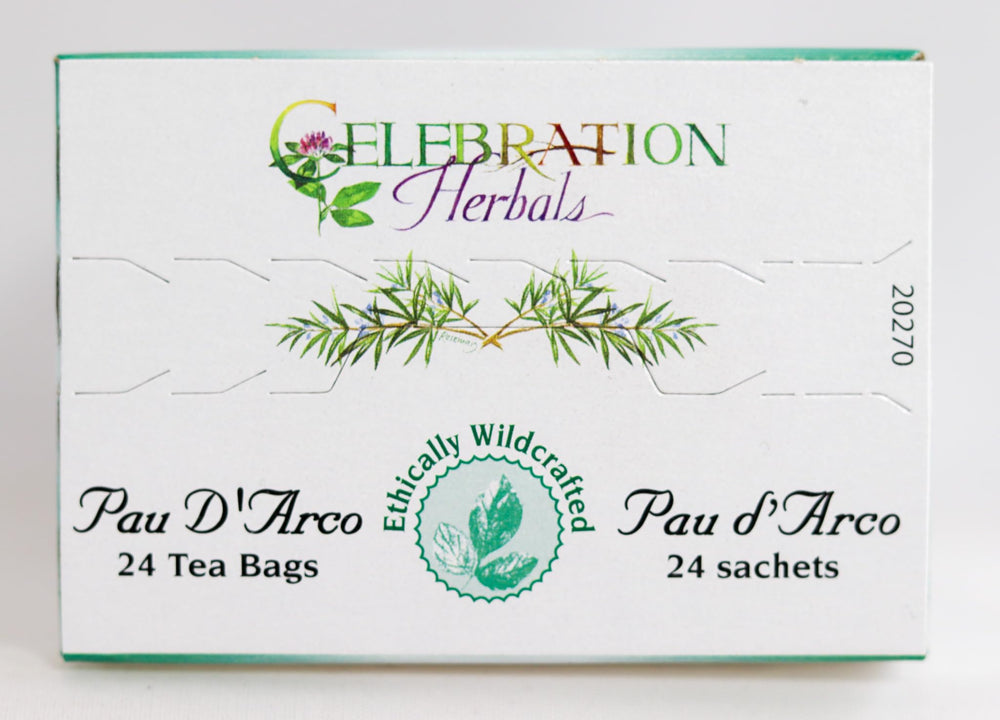 Natural herbal blend Pau D'Arco tea bags ready to brew