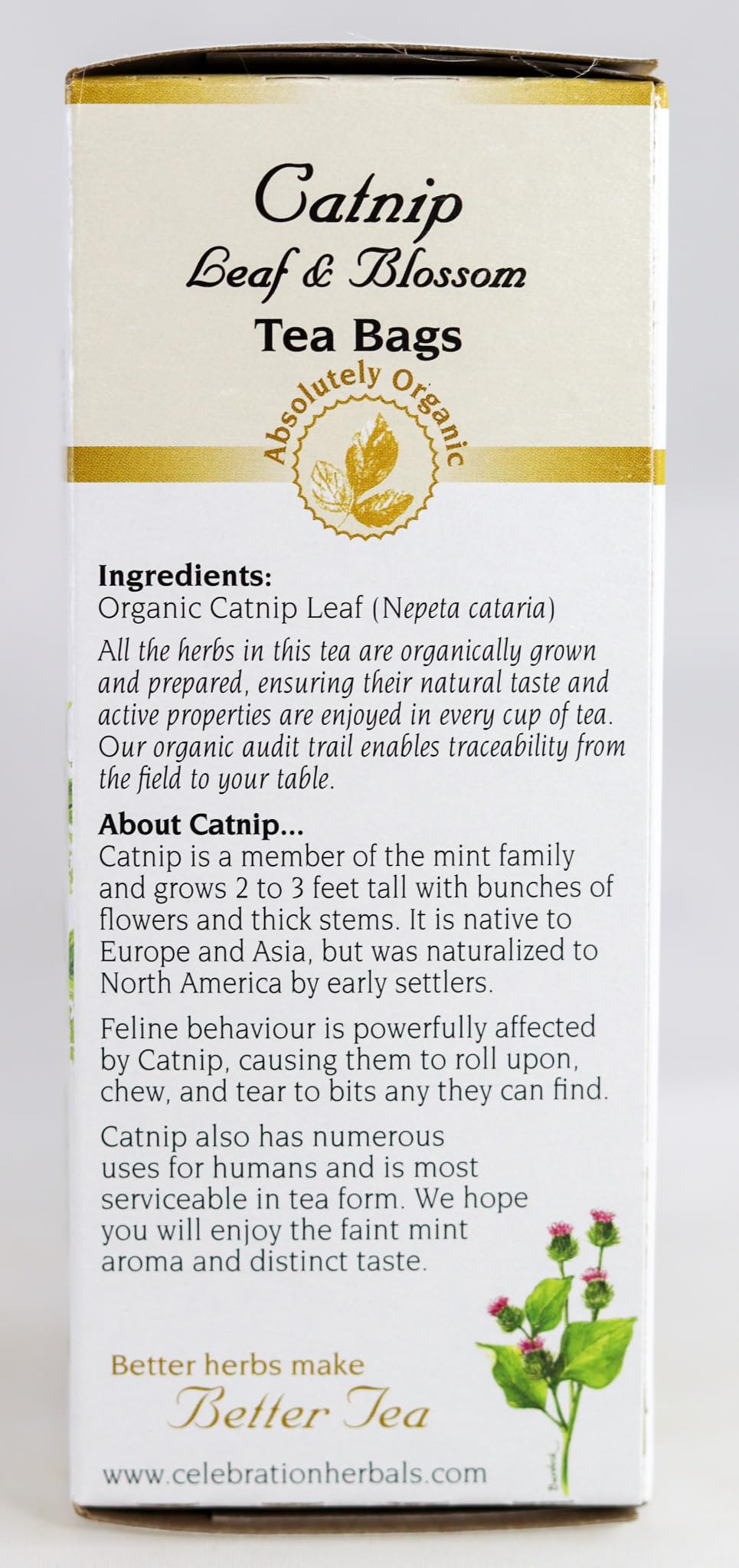 Celebration Herbals tea bags stack suggests convenient daily brewing.