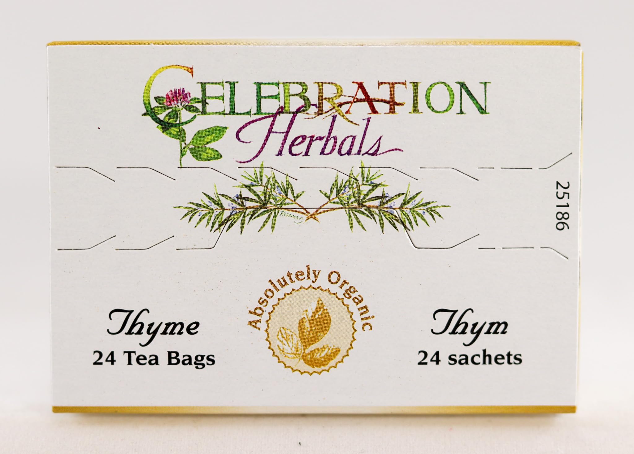Steam rising from a cup of Celebration Herbals thyme tea creates cozy moments.
