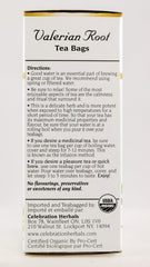 Celebration Herbals Valerian Root Tea steeping in a cup with aroma