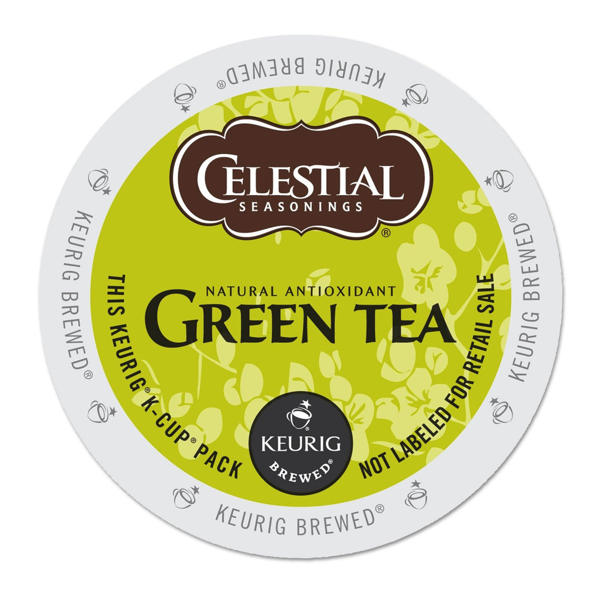 Celestial Seasonings authentic green tea K-Cup brew for Keurig, delivering a smooth, balanced cup.