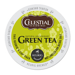 Celestial Seasonings authentic green tea K-Cup brew for Keurig, delivering a smooth, balanced cup.