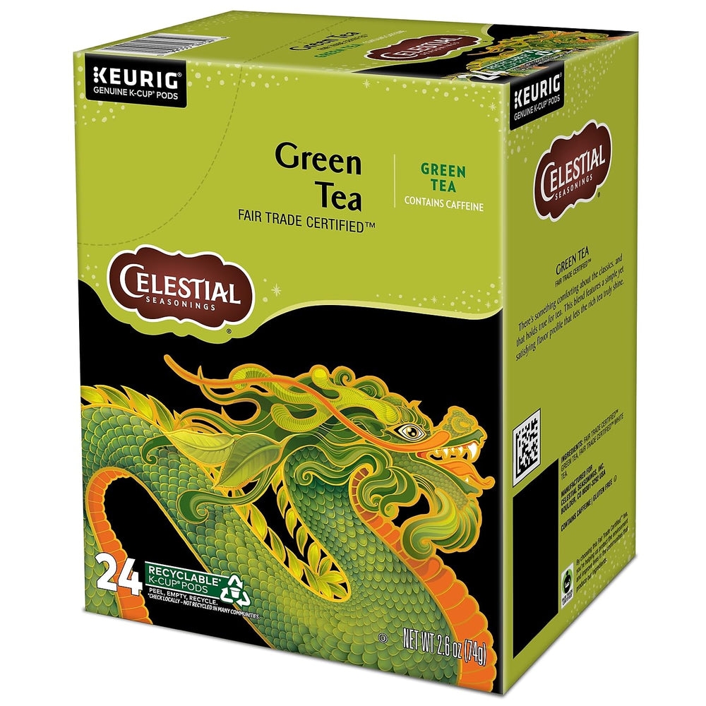 Celestial Seasonings Fair Trade label on packaging emphasizes ethical sourcing.