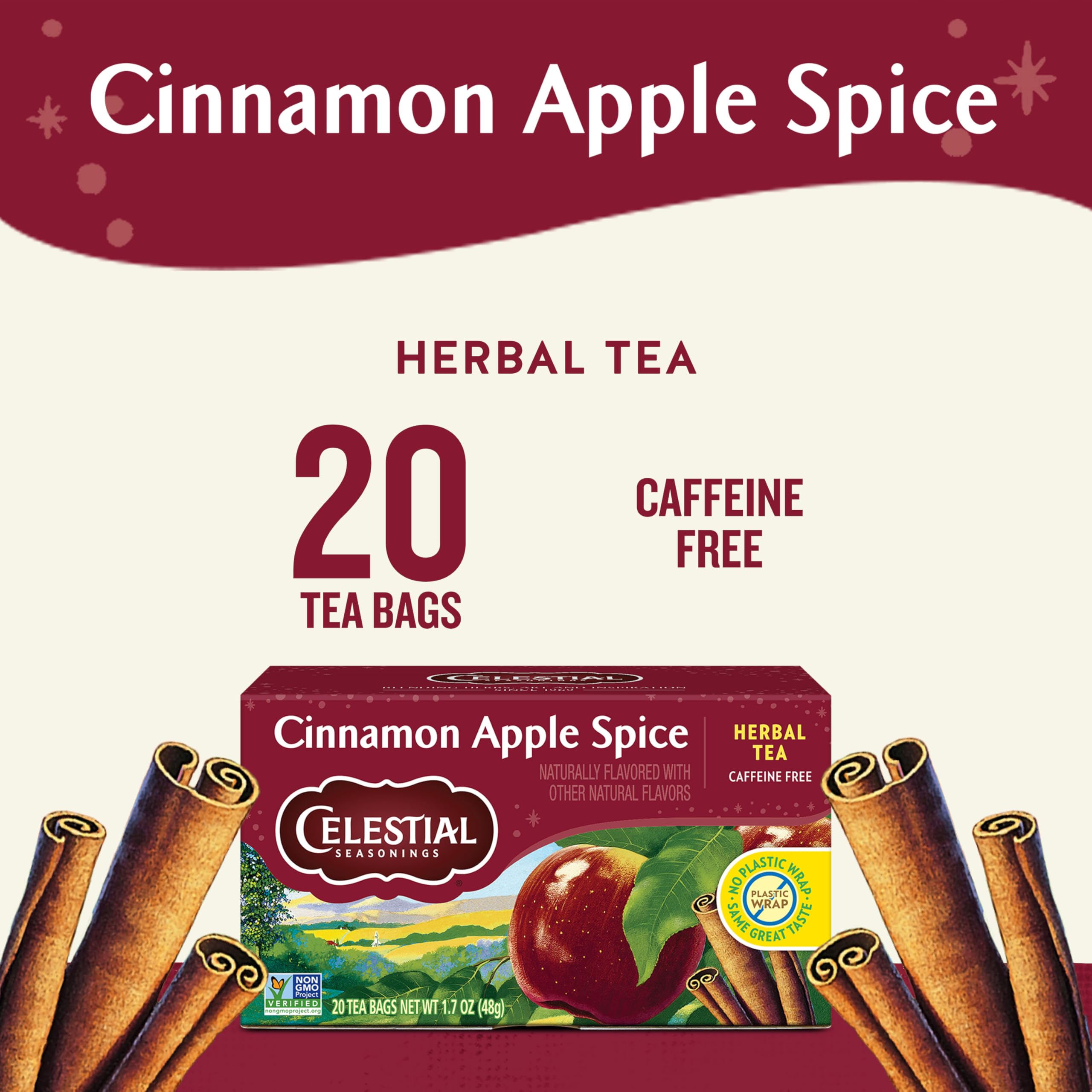 Inside Celestial Seasonings box, tea bags ready for a soothing steep.