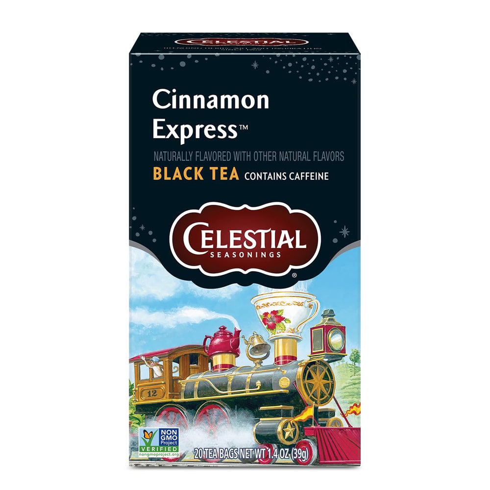 Celestial Seasonings Cinnamon Express tea bags ready for a quick cup