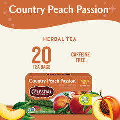 Hot cup brewed from Celestial Seasonings Country Peach Passion steeping to savor peach-chamomile notes