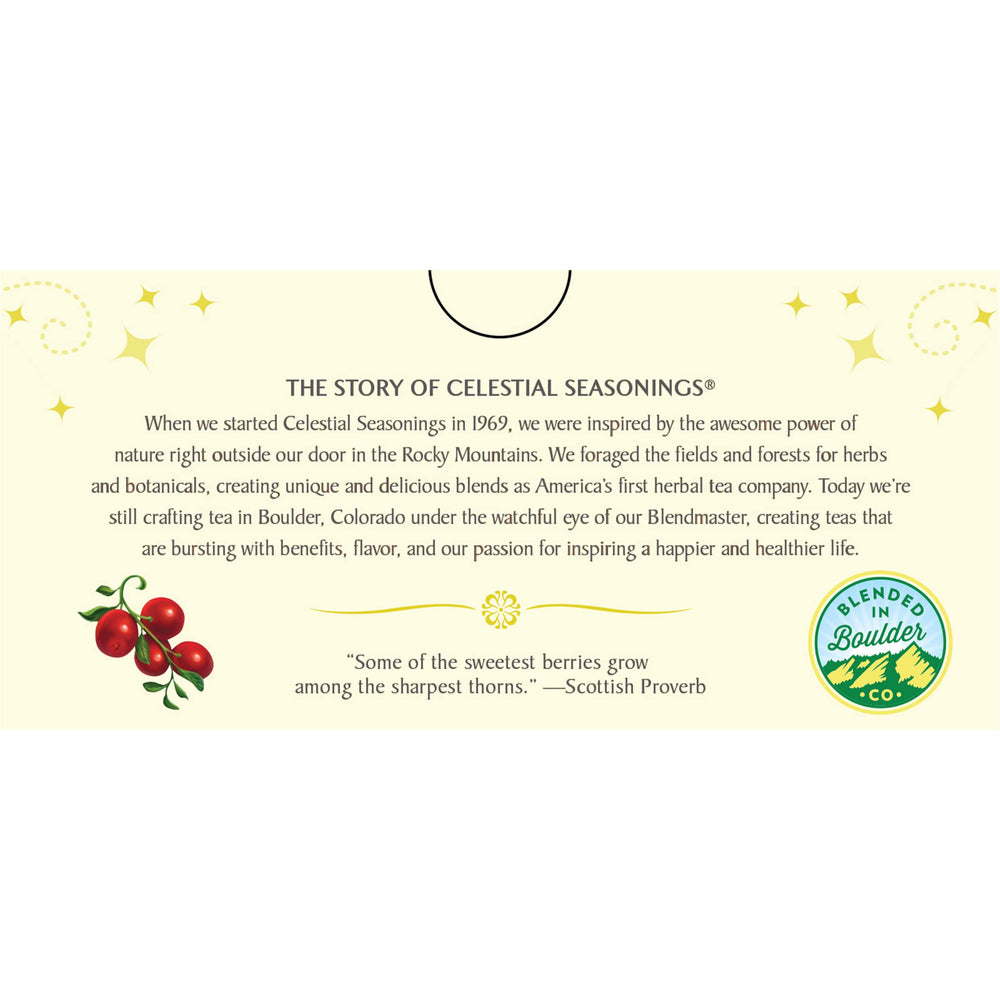Celestial Seasonings Cranberry Vanilla Wonderland teacup steam, showcasing ruby-hued infusion