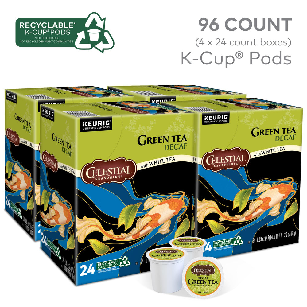 Celestial Seasonings decaf green tea leaves close-up showing natural flavors