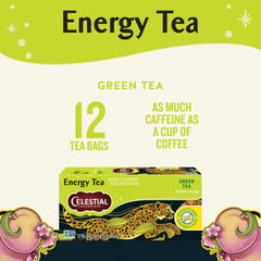 Celestial Seasonings Energy Green Tea tea bags ready for a quick energizing steep.