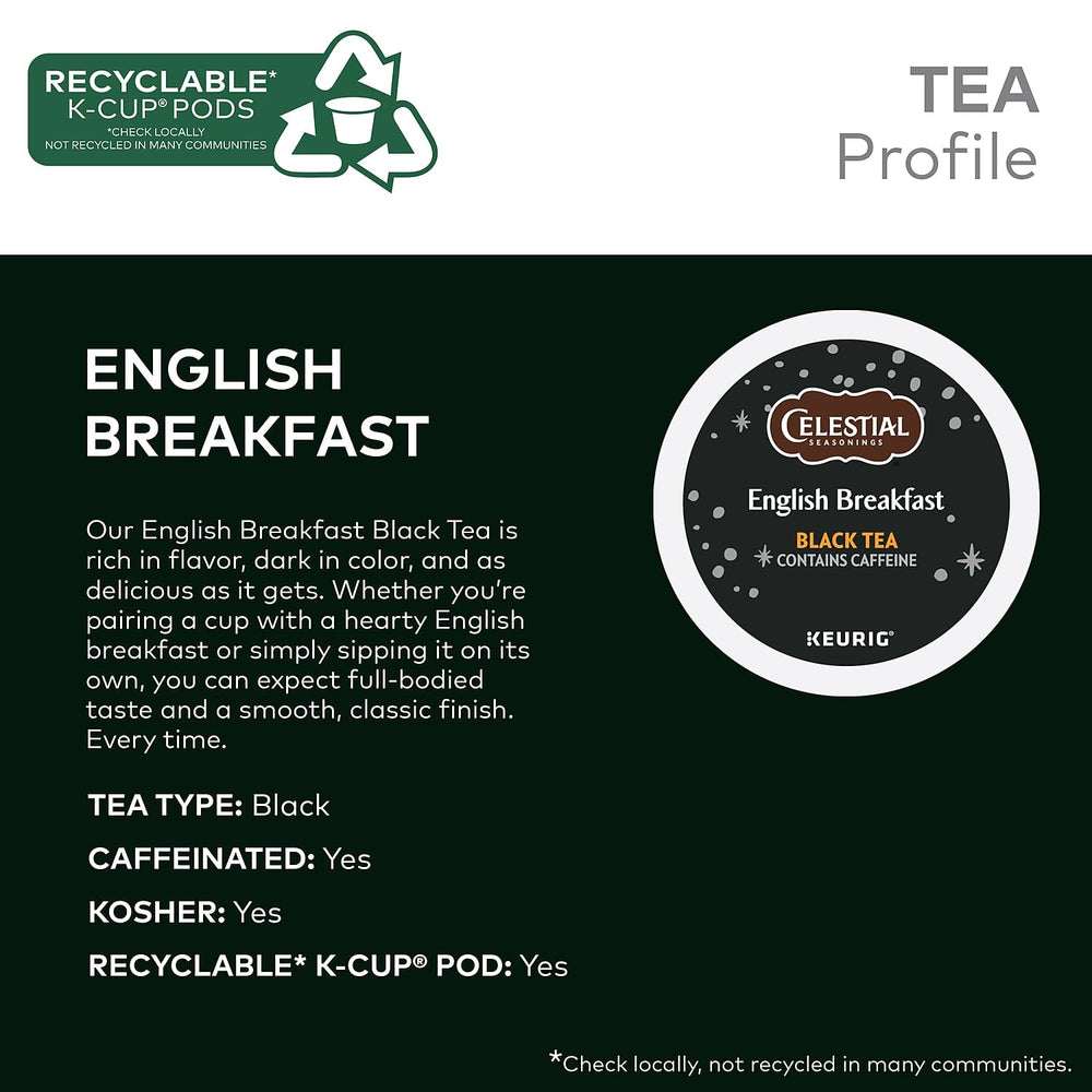 Celestial Seasonings English Breakfast aroma and flavor invite a comforting, floral-infused tea moment