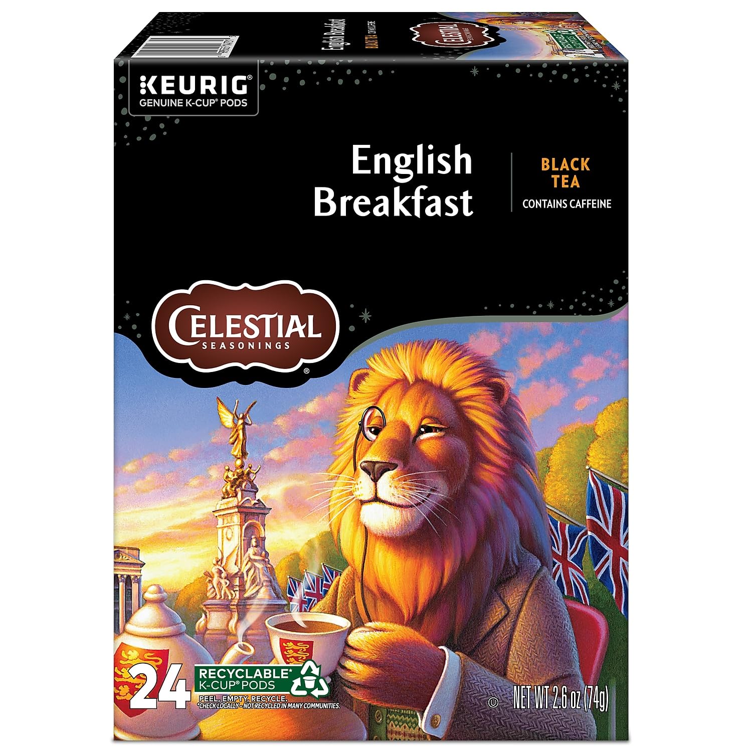 Orthodox Union Kosher-certified Celestial Seasonings English Breakfast label