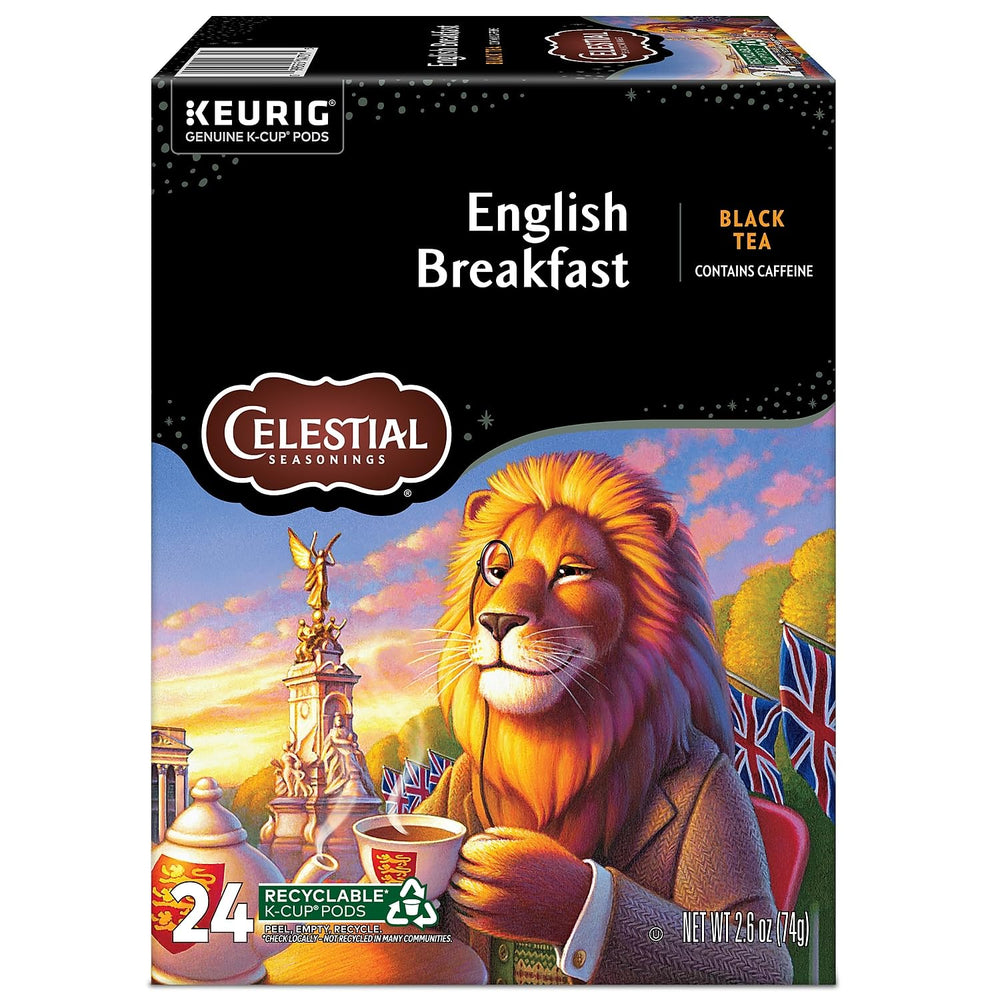 Orthodox Union Kosher-certified Celestial Seasonings English Breakfast label