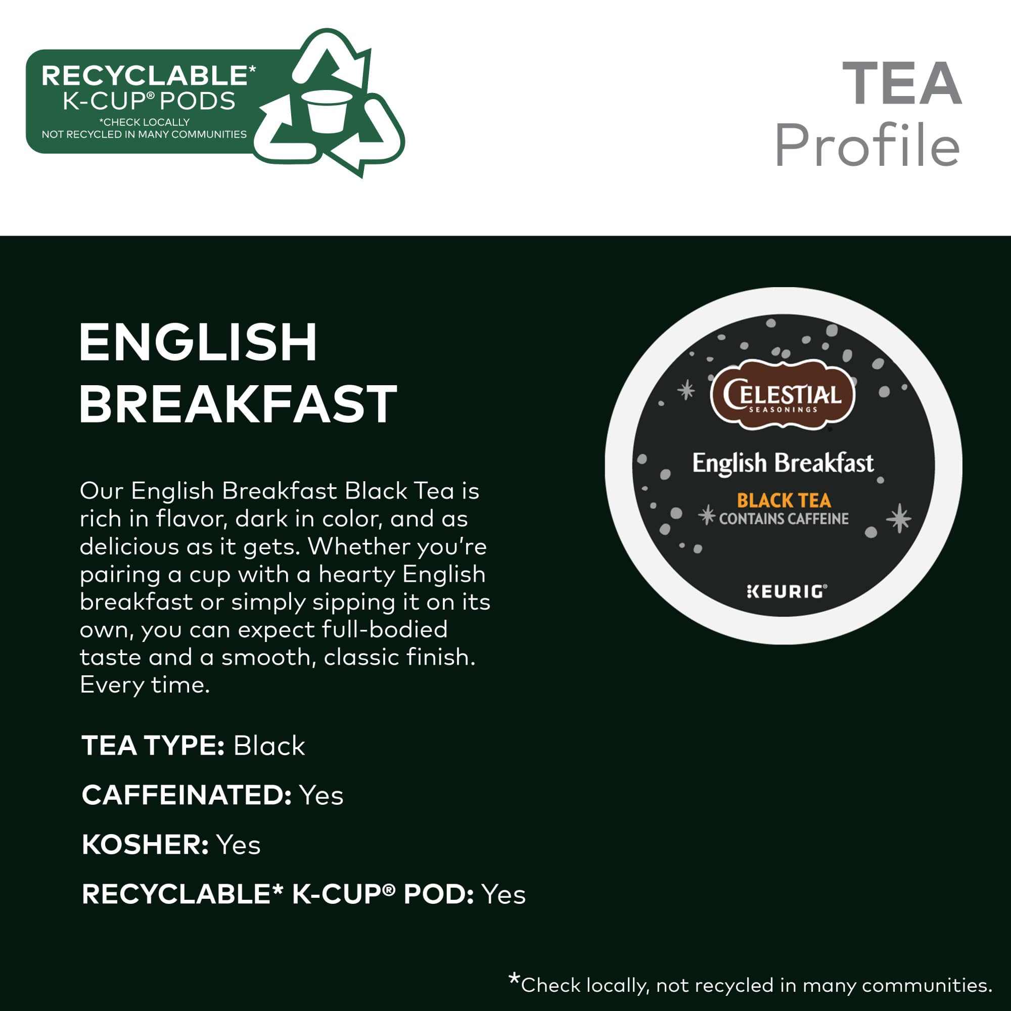 Brewed Celestial Seasonings English Breakfast tea in a mug with inviting aroma