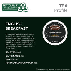 Brewed Celestial Seasonings English Breakfast tea in a mug with inviting aroma