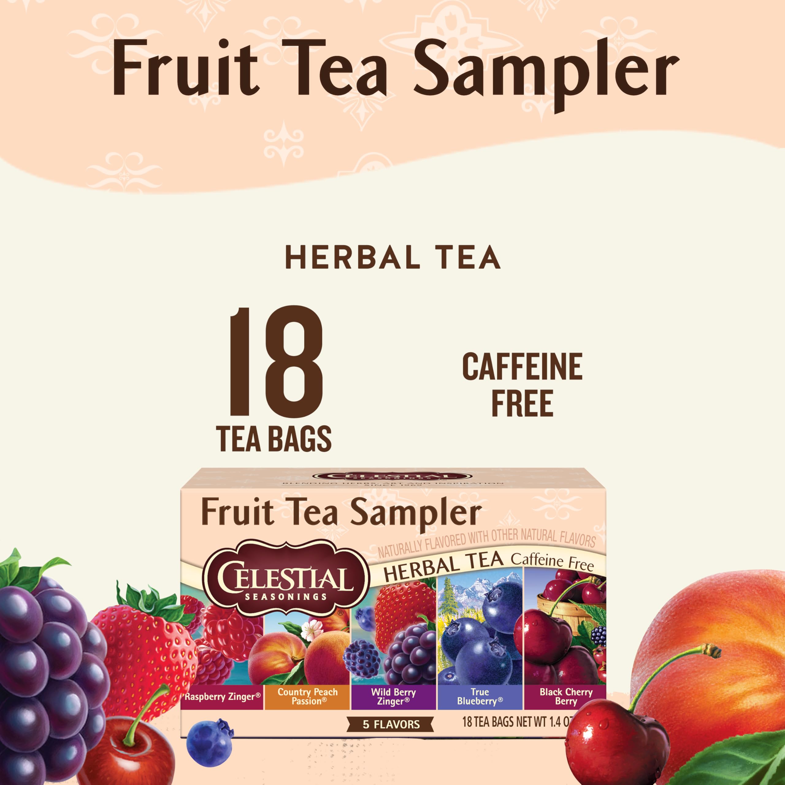 Raspberry Zinger tea bags from Celestial Seasonings for refreshing breaks.