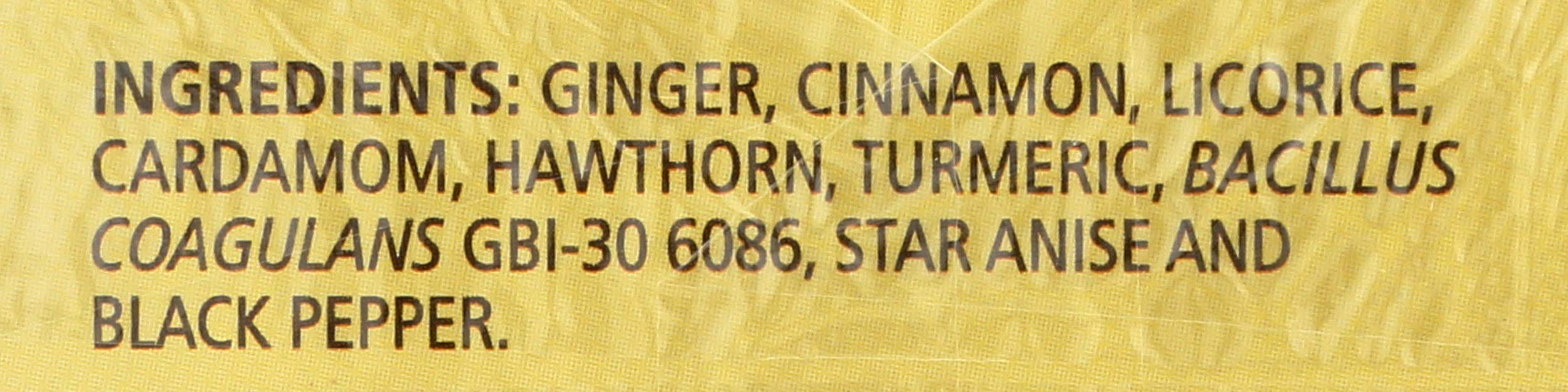 Steaming cup of Celestial Seasonings Ginger & Probiotics Tea for warm comfort