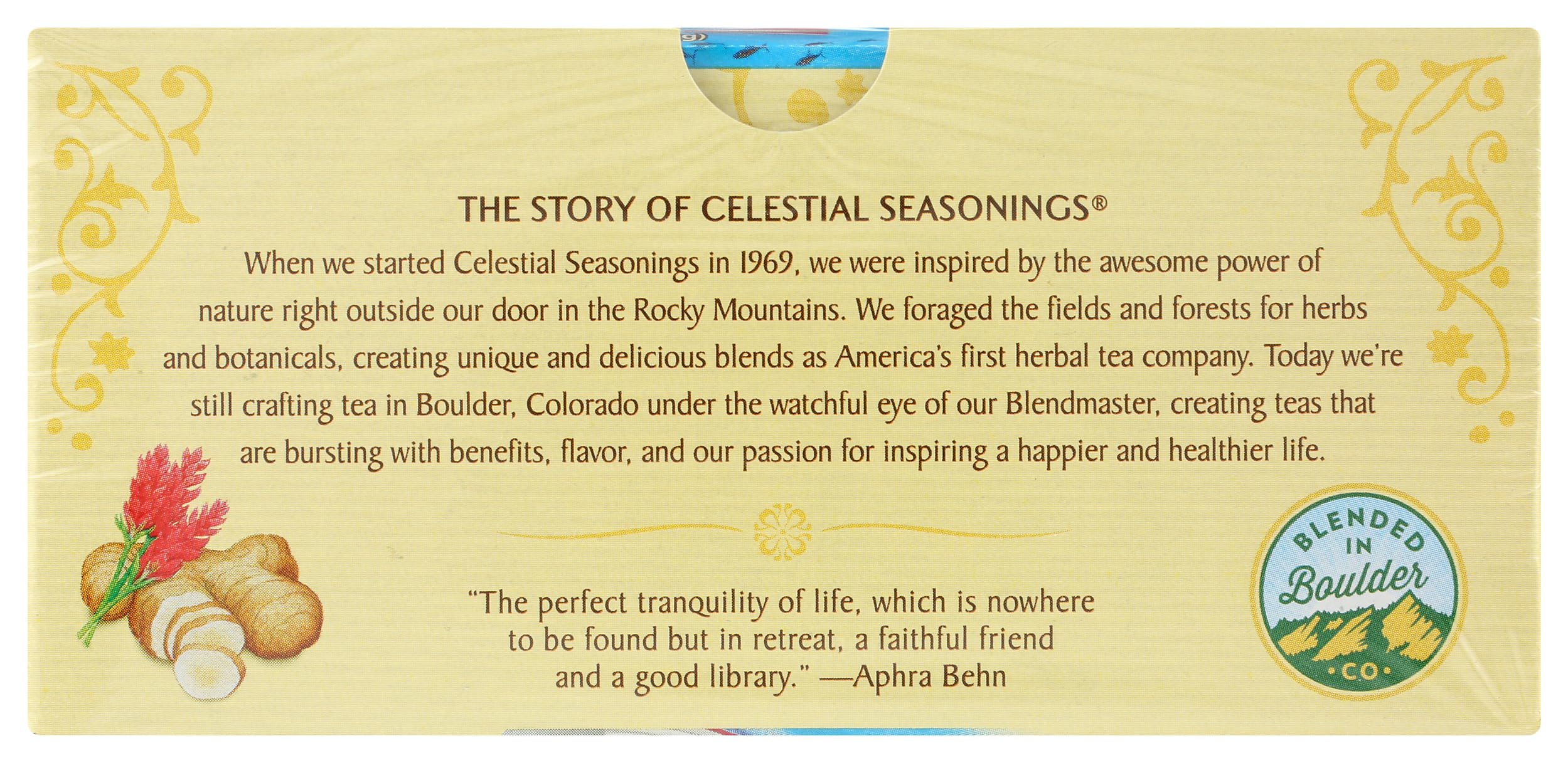 Celestial Seasonings packaging detail close-up informs your tea choice