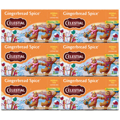 Celestial Seasonings Gingerbread Spice tea boxes on shelf invite a cozy ritual.