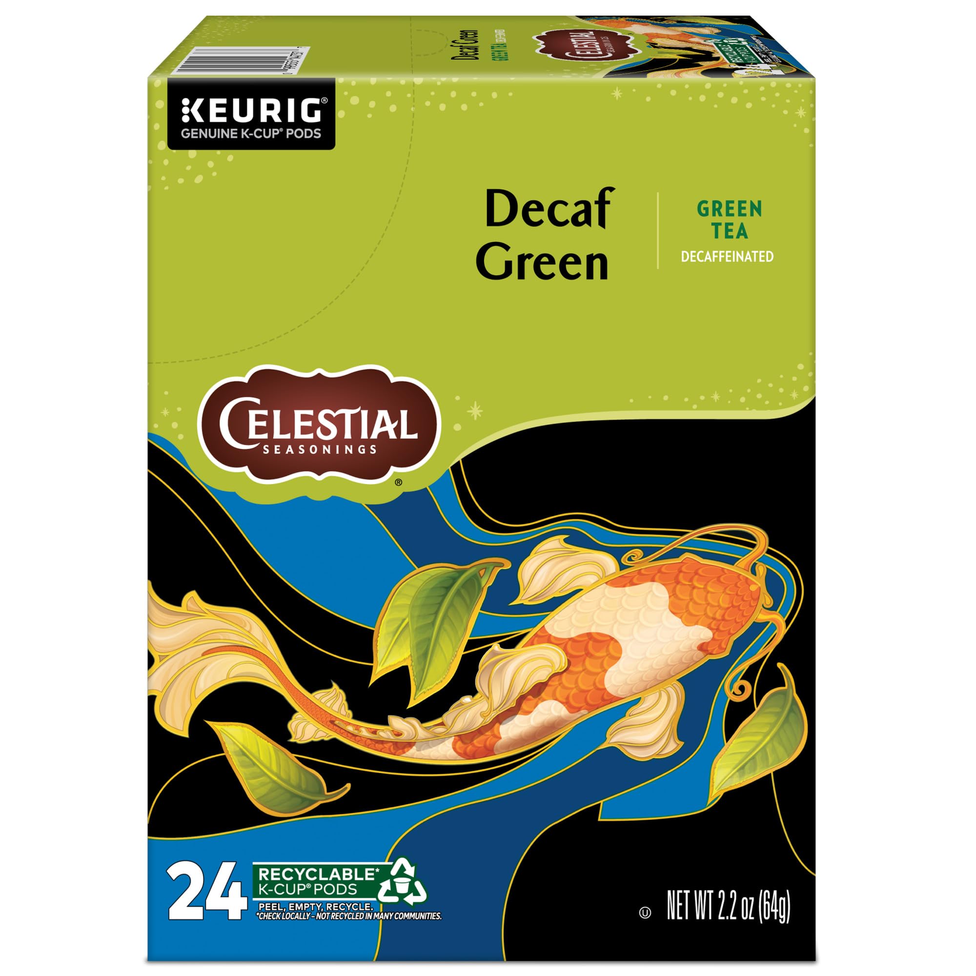 Celestial Seasonings green and white tea label close-up