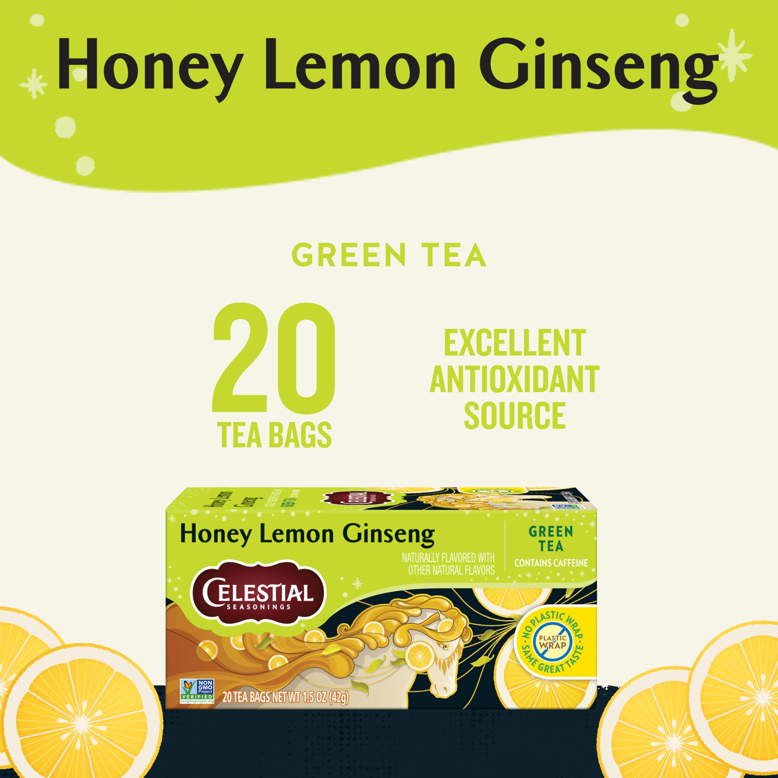 Honey Lemon Ginseng Green Tea cup steeped to reveal vibrant aroma.