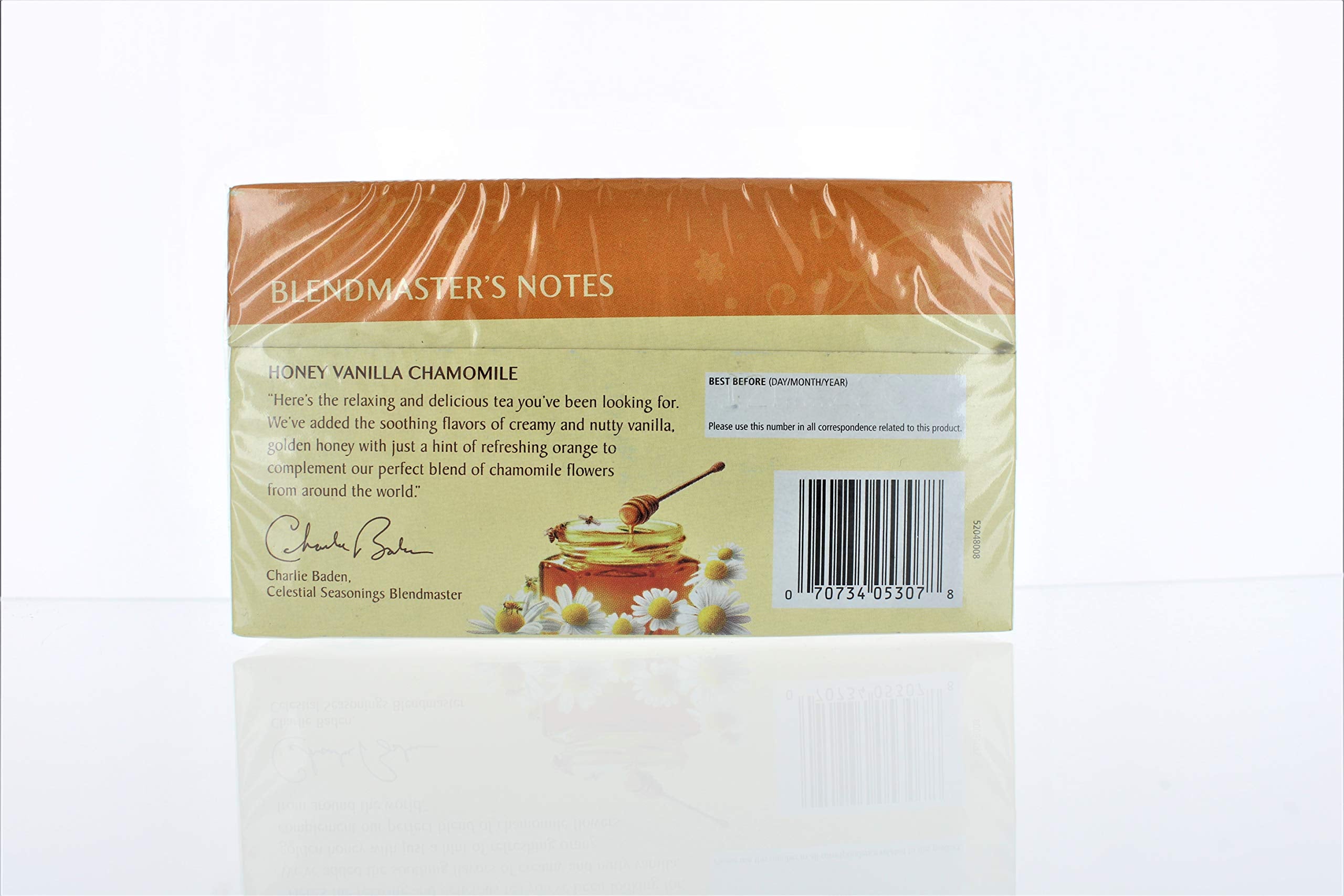 Box highlights gluten-free and caffeine-free attributes.