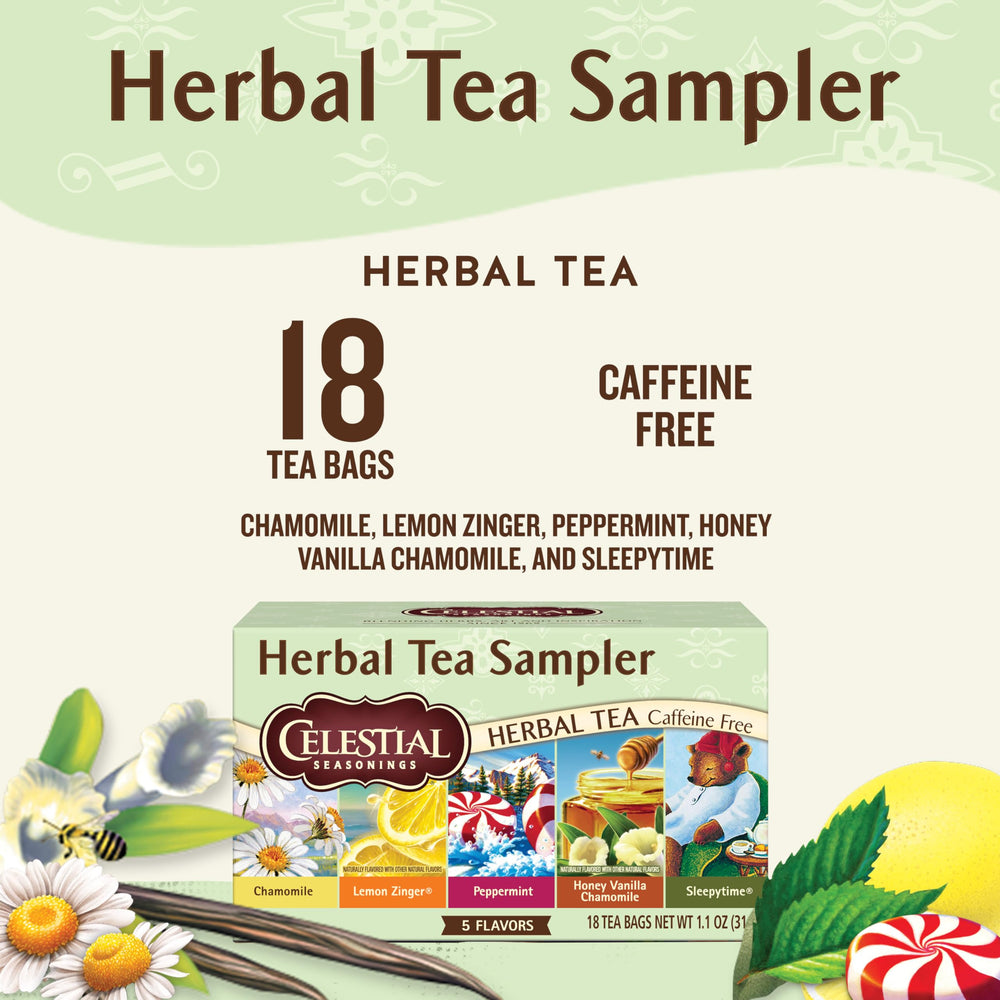 Celestial Seasonings lemon-zinger tea-bags ready for a bright afternoon break