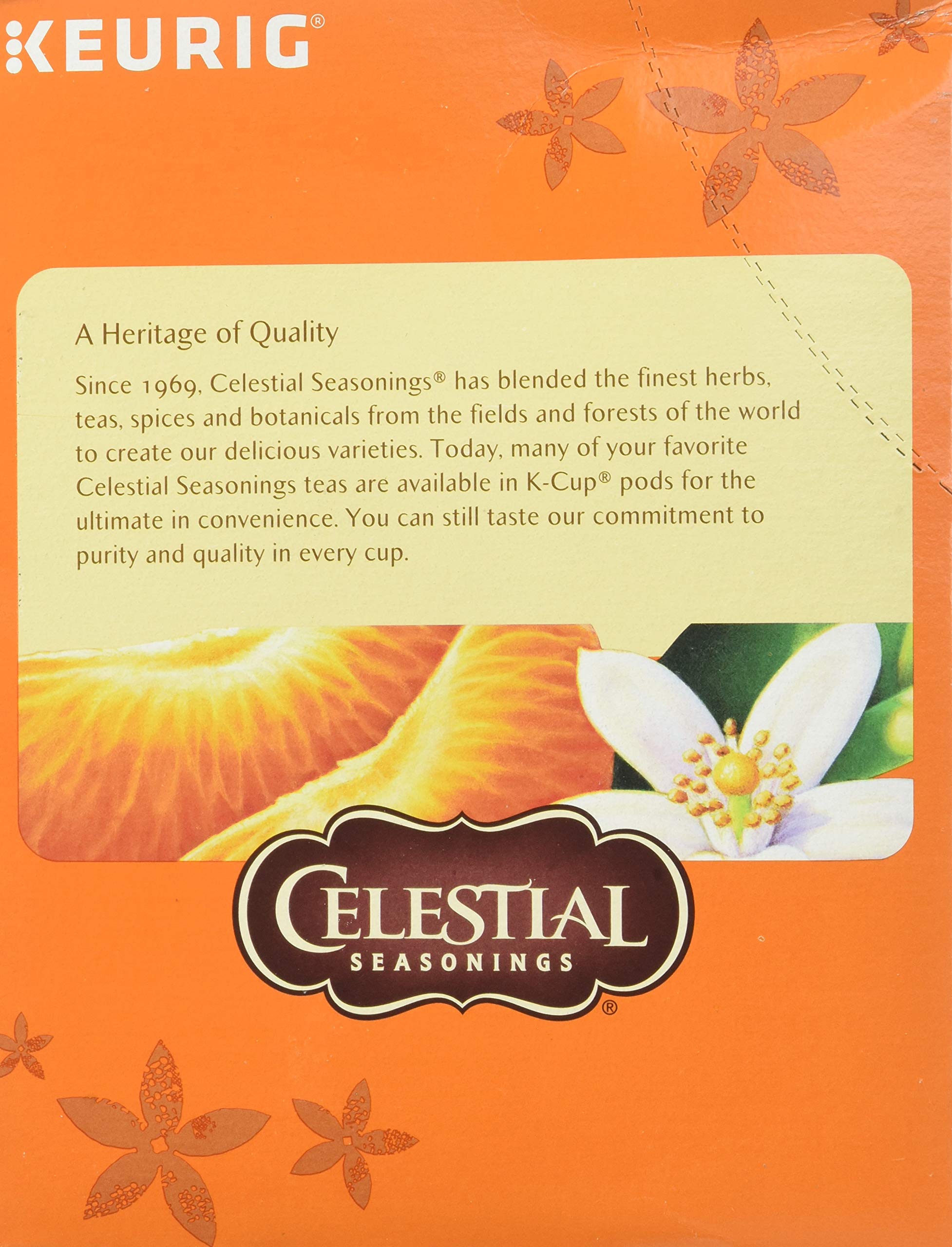 Box of Celestial Seasonings Mandarin Orange Spice tea K-Cup packages for 24 cups
