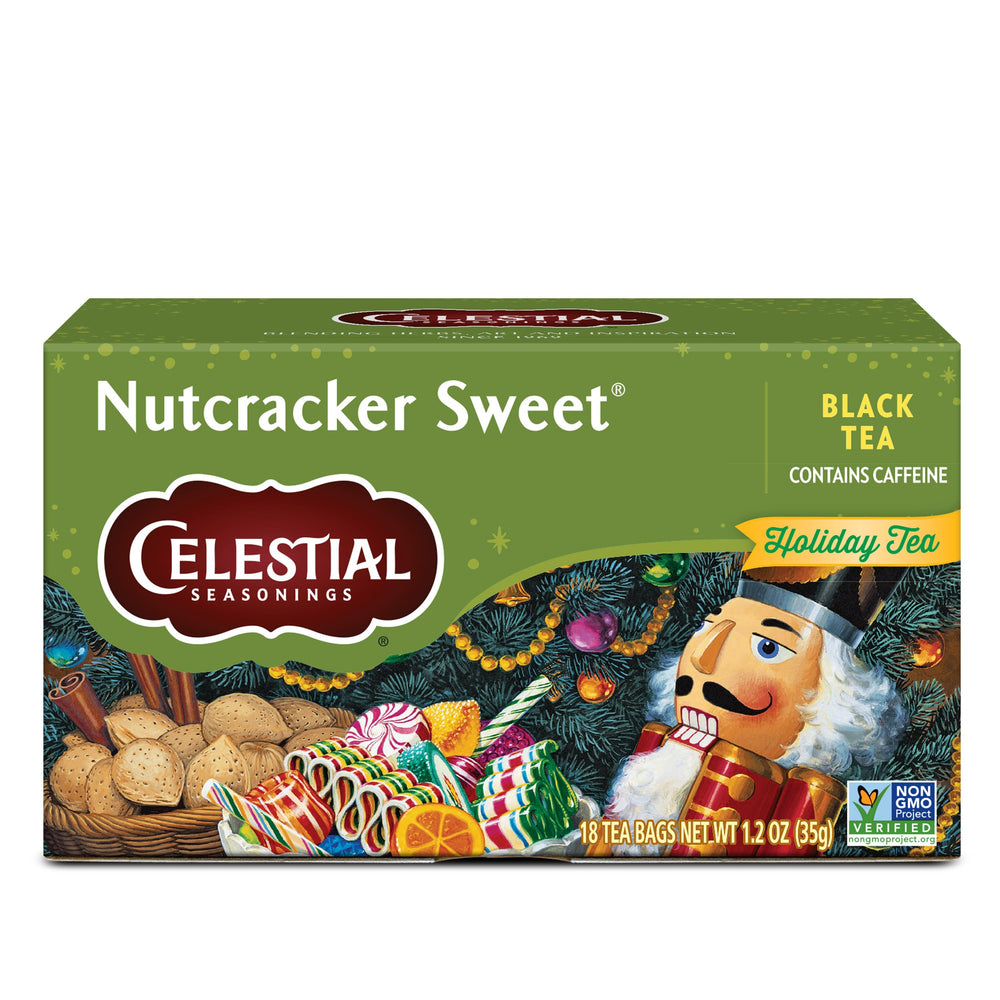 Nutcracker Sweet tea box with festive packaging, ideal for giftable holiday moments.