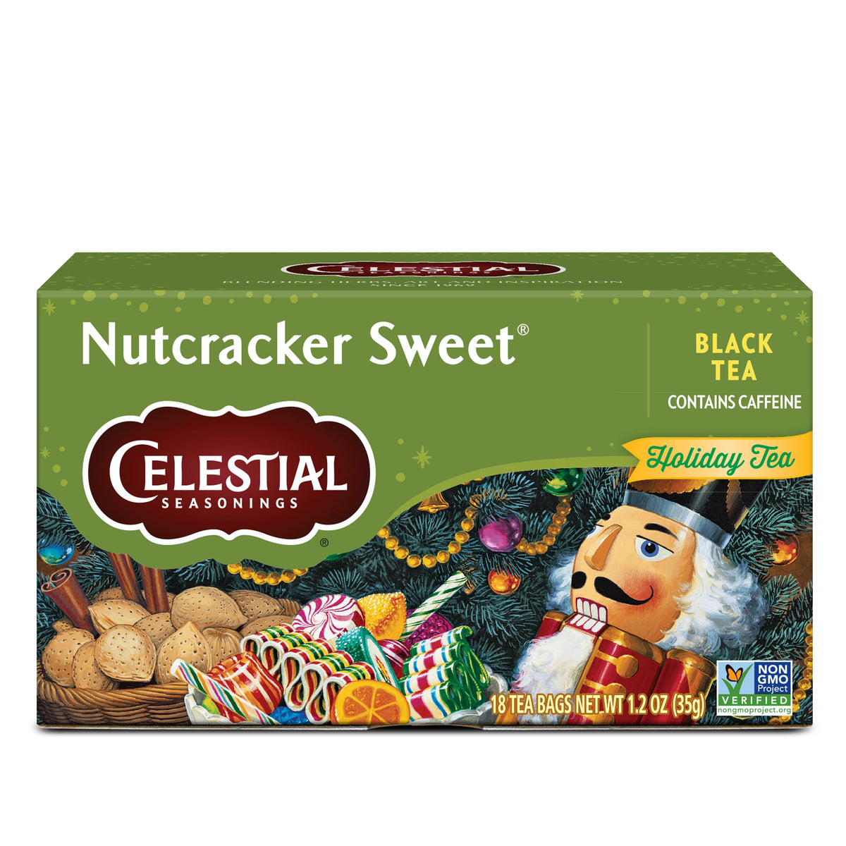 Nutcracker Sweet tea box with festive packaging, ideal for giftable holiday moments.