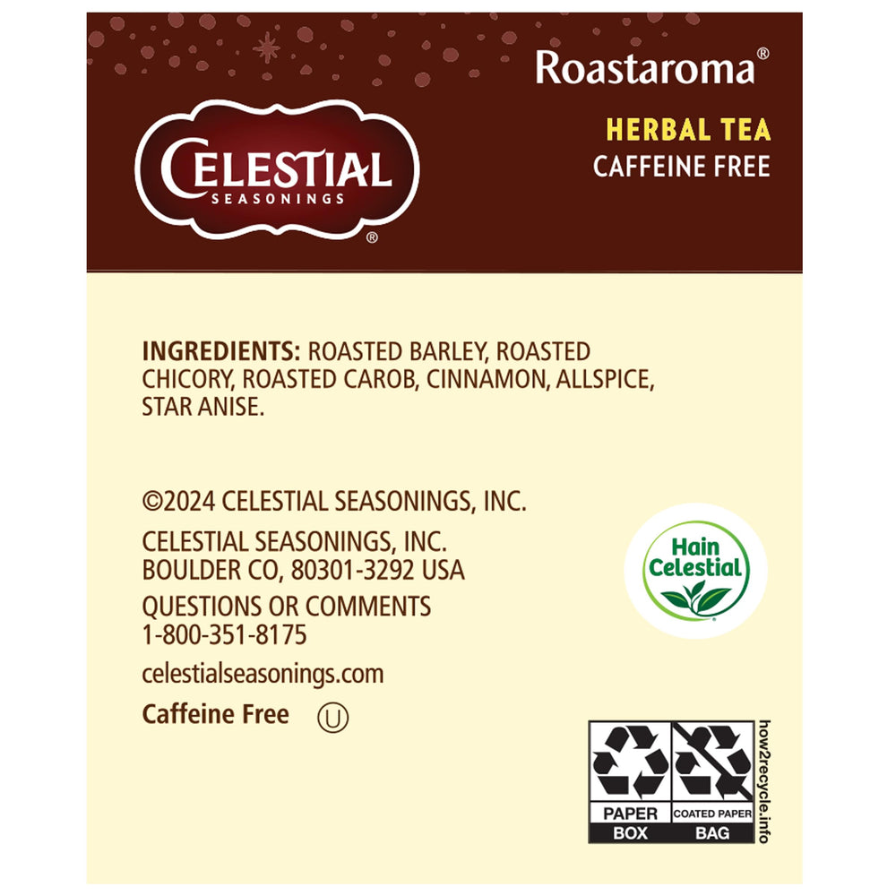 Roastaroma tea bags steeping in a mug, rich roasted aroma.