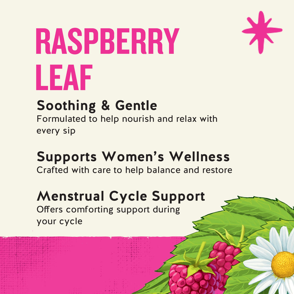 Celestial Seasonings SheWell Raspberry Leaf Tea bag closeup — eco-friendly packaging for brewing