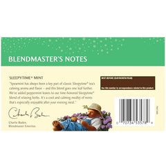 Aromas of mint and chamomile in Sleepytime Mint herbal tea.
