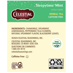 Sleepytime Mint tea line, caffeine-free for evening relaxation.