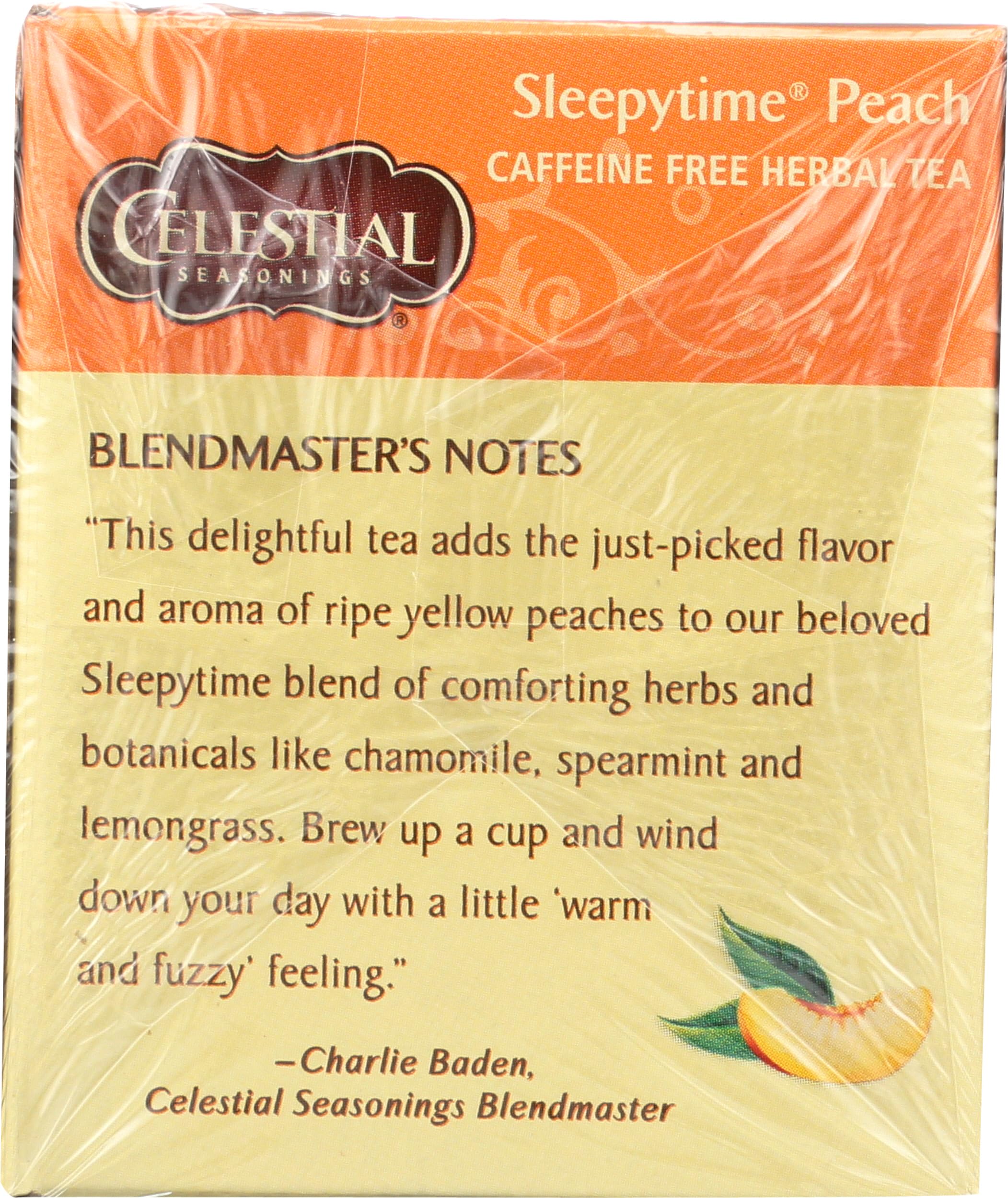 Caffeine-free Sleepytime Peach ideal for evening routines