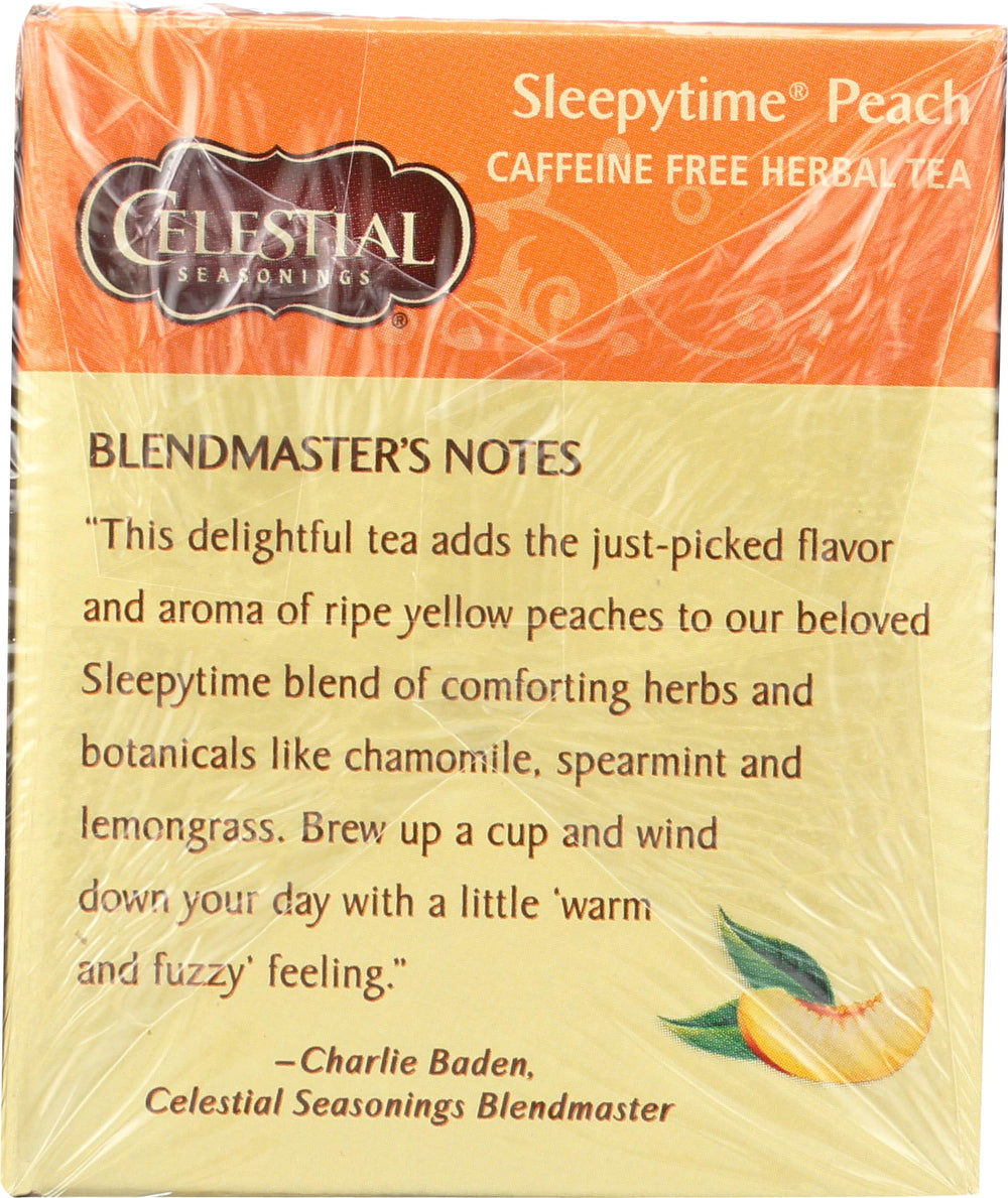Caffeine-free Sleepytime Peach ideal for evening routines